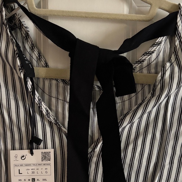 Zara Black Lace Striped Blouse - Picture 6 of 6